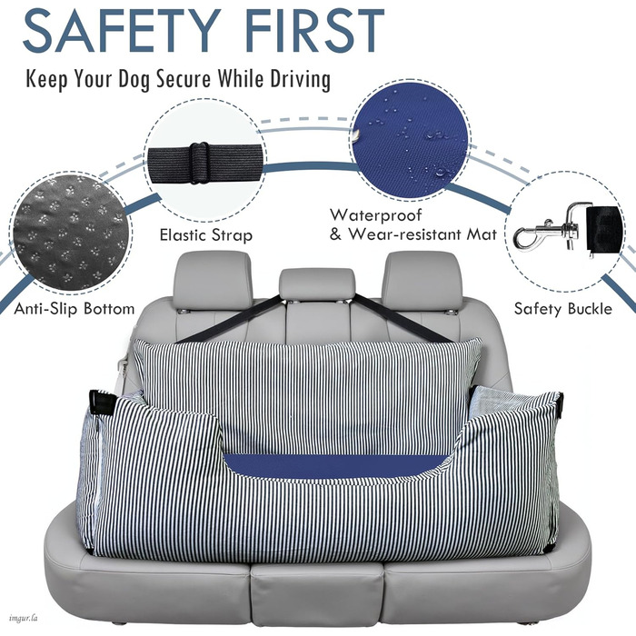 Автомобільний лежак для собак великих порід до 36 кг, з кріпленнями та неслизькою підкладкою