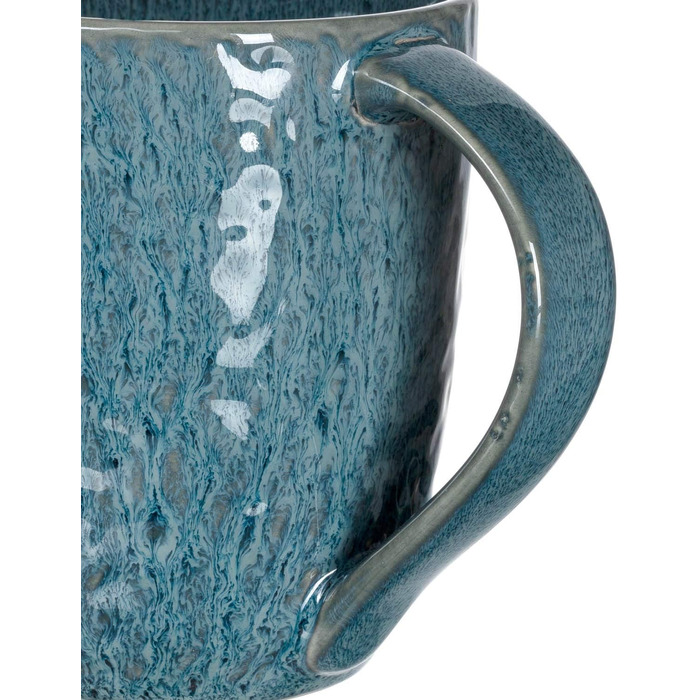 Leonardo Matera Ceramic Mug Set, 2-piece, dishwasher-safe coffee mugs, 2 microwave-safe tea mugs, glazed cups, blue, 430 ml, 026996