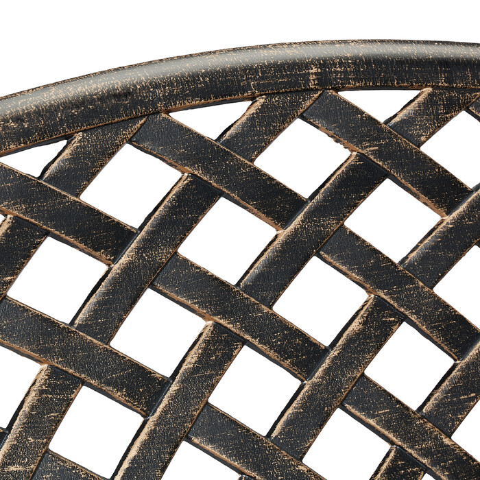 Relaxdays Metal Garden Bench in Black-Bronze