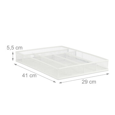 Relaxdays Cutlery Box with 6 Compartments, Metal