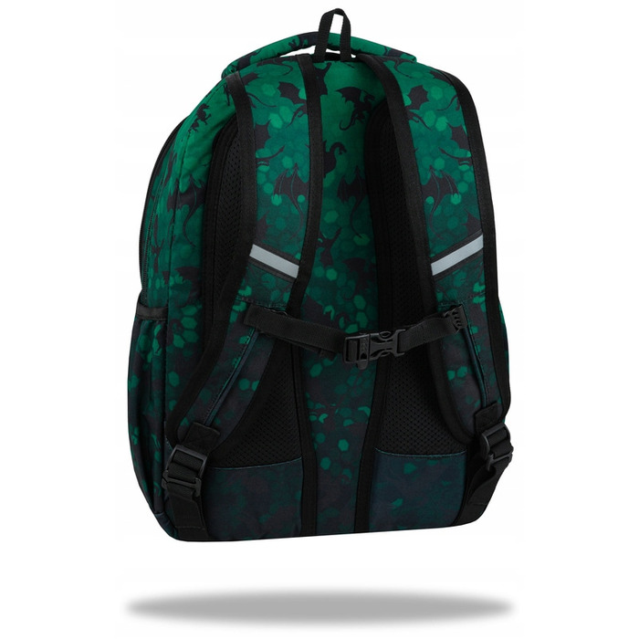 Багатовідсіковий шкільний рюкзак CoolPack, чорно-зелений, 26 л