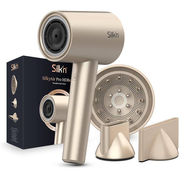 Фен Silk'n SilkyAir Pro з безщітковим мотором та іонізацією - преміум якість, колір шампань