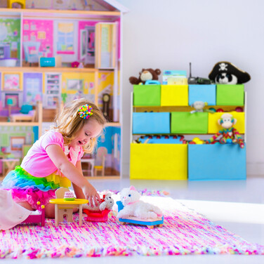 Relaxdays Children's Shelving Unit with Motif and 9 Boxes