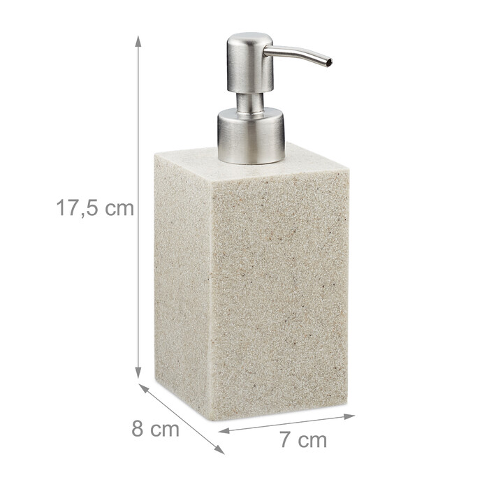 Relaxdays Stainless Steel Soap Dispenser, Rectangular