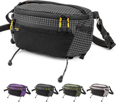 Чоловіча поясна сумка на пояс, чорна, ультралегка, водонепроникна, з нейлону, для спорту, подорожей, прогулянок з собакою