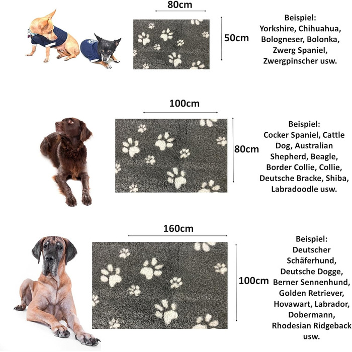 Килимок для собак Elropet Vetbed: преміум якість, 22 мм, для маленьких та великих собак. Деки для собак S/M/L (темно-сірий + сірий з лапкою)