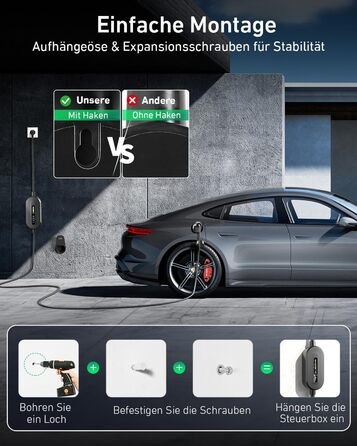 Кабель для зарядки електромобіля Evjuicion Typ 2 Schuko, 3.68kW, 6м, 16A, з індикатором, IP67, для ID.3/4, X1, 5ER, Model Y/3 та інших електромобілів