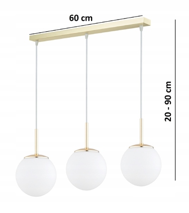 Підвісна люстра Elko-Lighting Milo Gold на 3 цоколі E27