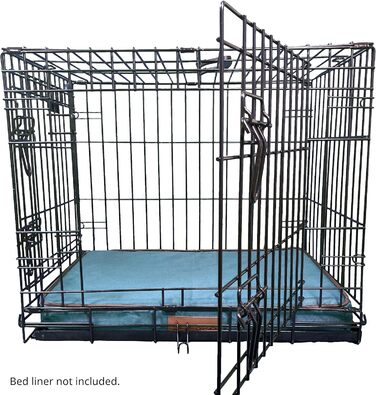 Ортопедичне ліжко для собак Ellie-Bo з memory foam, чорне, вологостійке, для клітки 76 см, розмір M (S - [L56 x W41 x H6cm], Green Water Resistant)