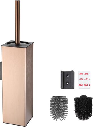 Настінна щітка для унітазу BVL з кріпленням без свердління, набір з 2 насадками, білий матовий колір