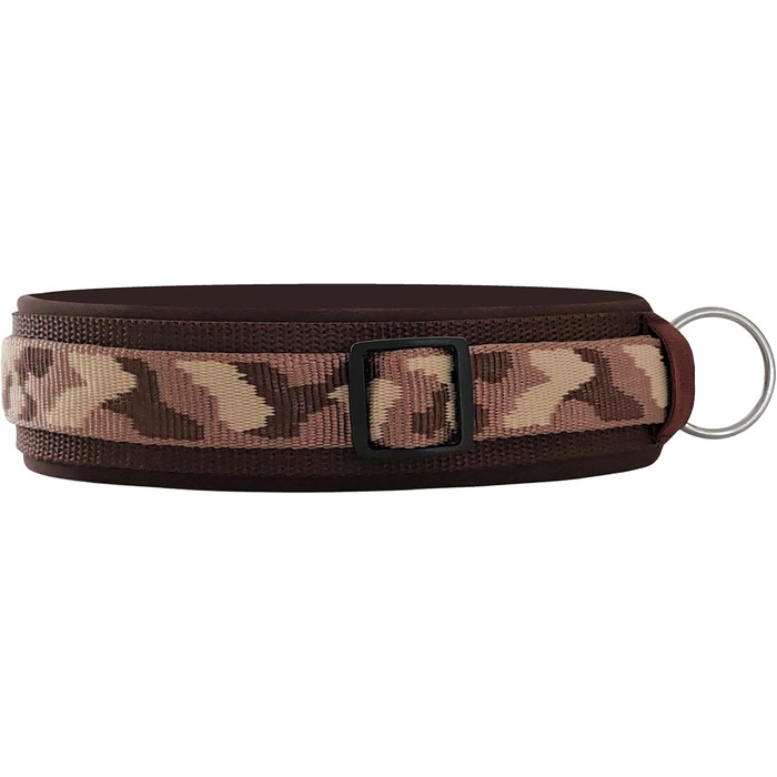 Нашийник для собак BUDDYPACK широка та м'яка накладка з неопрену, всі розміри, кольоровий (XS/S (35-40 см), коричнево-кремовий)