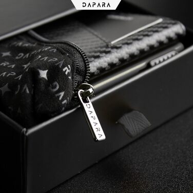 Чоловічий гаманець DAPARA з RFID-захистом | Тонкий гаманець для чоловіків з відділом для монет | Гаманець-картхолдер на 12 карт | Чоловічий гаманець з карбону - чорний