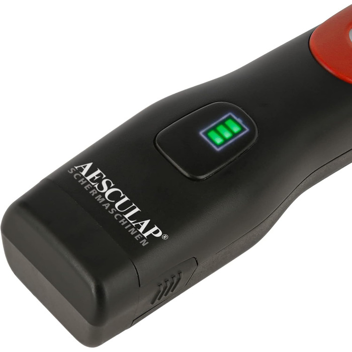 Машинка для стрижки собак та коней Aesculap Favorita CLi акумуляторна (червона) з набором гребінців | Професійна ергономічна машинка | LED-дисплей | Тімострижка для собак та коней