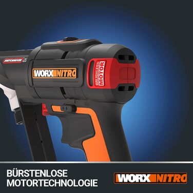 WORX WX177 NITRO акумуляторний дриль-шуруповерт Switchdriver 2.0 20V – потужний безщітковий двигун, 50Nm крутний момент, швидка заміна біт, точне регулювання крутного моменту, в комплекті акумулятор та зарядний пристрій. NITRO версія