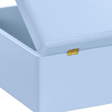 Large Wooden Box with Lid - All-Purpose Wooden Box - Storage Box | Toy Chest - Gift Packaging | Decorative Box for Crafting FSC® (approx. 40 x 30 x 14 cm | L, Blue)