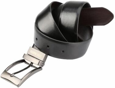 Чоловічий шкіряний ремінь Steve Madden для повсякденного носіння, чорний/коричневий (Брунірований)