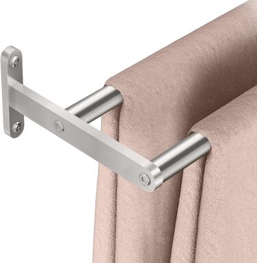 Тримач для рушників YUMORE, подвійний, 40 см, з нержавіючої сталі, для ванної кімнати та кухні, сріблястого кольору