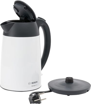 Електричний чайник Bosch DesignLine TWK3P424, 1.7 л, 2400 Вт, червоний (білий), бездротовий, з індикатором рівня води та захистом від перегріву