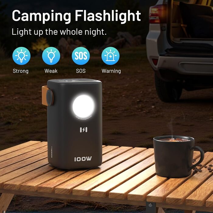 Power Bank Selore&S 60000mAh 100W з 5 портами USB-C для iPhone, Samsung, MacBook, iPad Pro, Switch, Steam Deck, Surface Go (Сірий)