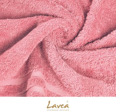 Набір банних рушників Lavea Elena, 4 шт, 70x140 см, пастельно-рожевий, 100% бавовна, м'яка махрова тканина