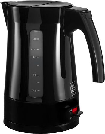 Електричний чайник MELITTA Enjoy Aqua, 1.7 л, 2400 Вт, чорний/червоний, знімний фільтр від накипу