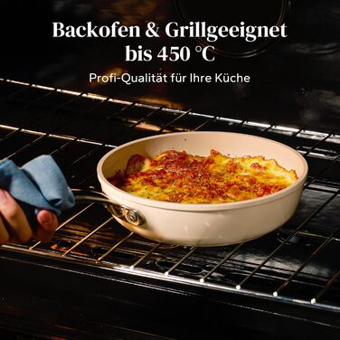 Набір сковорідок Redchef з керамічним покриттям, алюміній, 20/24/28 см, для всіх типів плит, індукційні, без PTFE, PFOA, PFAS, бежевий