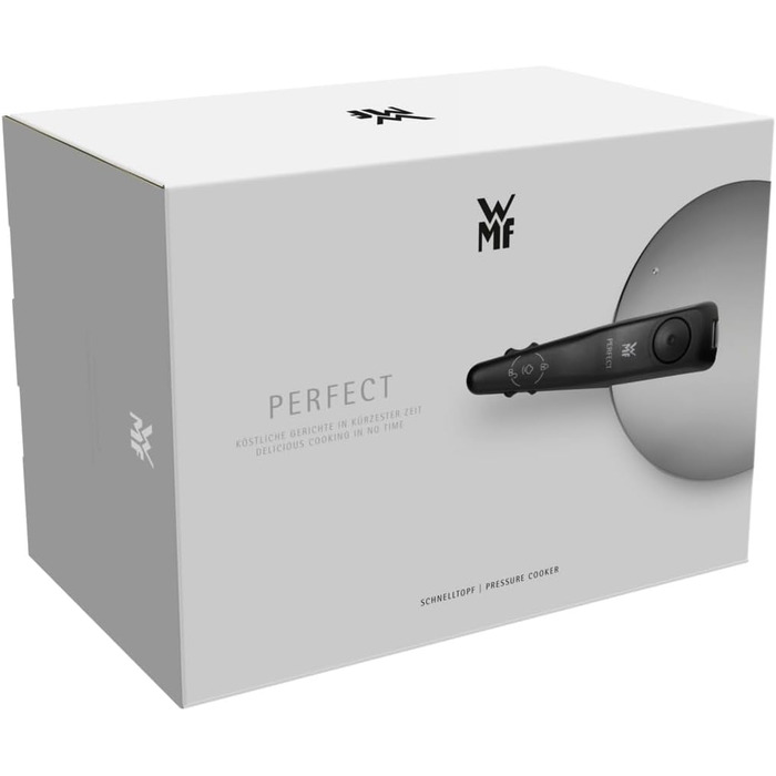Швидковарка WMF Perfect One Induktion 8,5л з нержавіючої сталі, для приготування на пару, з великим звуковим сигналом, 2 режими, знімний ручка кришки