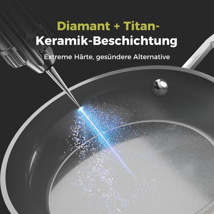 Сковорода керамічна для індукції DiamondTitan 24 см бежева. Антипригарна, без PTFE, PFAS, PFOA. Підходить для духовки та посудомийної машини.