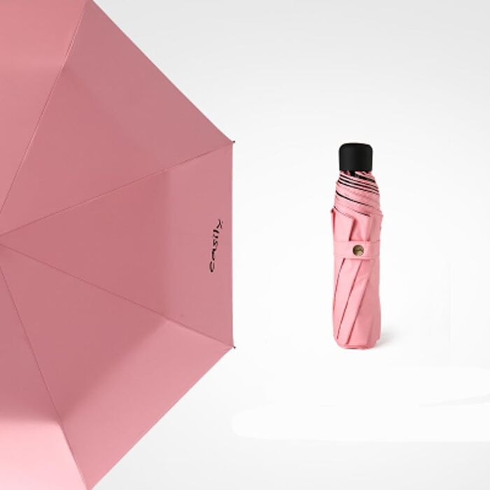 Жіночий парасолька Voy Lady – компактний, складна, з UV-захистом, рожевий, з квітковим принтом (96 см)