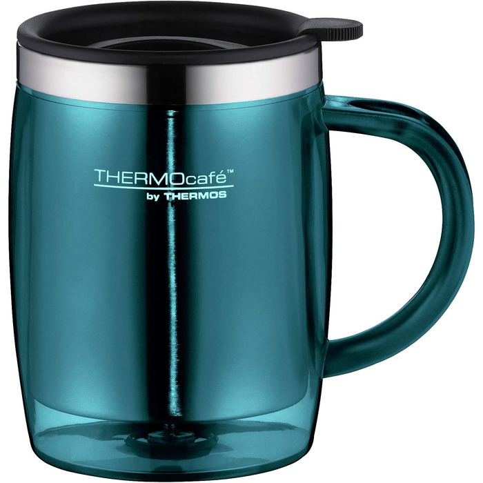 Термокружка THERMOcafé TC Desktop Cup фіолетова 0.35л з нержавіючої сталі та пластику з кришкою, герметична, для офісу, кемпінгу, під кавомашину