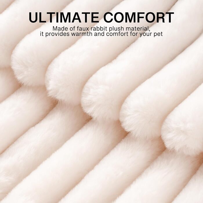 М'яке кругле ліжко для котів та собак M, Beige | MEWOOFUN