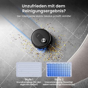 Робот-пилосос Proscenic Q8 Max+ з функцією миття, 8000Pa, 200 хвилин роботи, 3L пилозбірник, Lidar-навігація, уникнення перешкод, керування через додаток та голосове управління, для твердих поверхонь та килимів