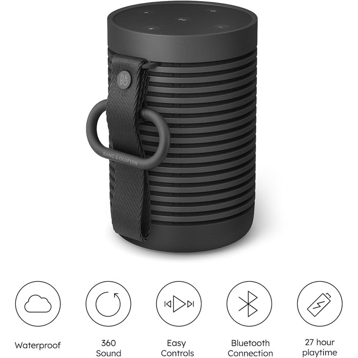 Портативна Bluetooth колонка Bang & Olufsen Beosound Explore – водонепроникна, 360° звук, 27 годин роботи, USB-C, чорний антрацит