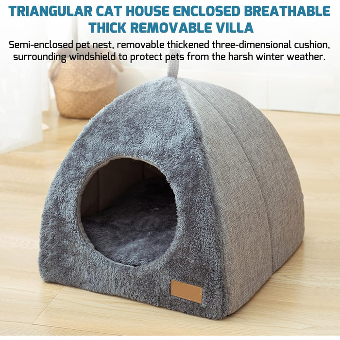 Кіт-будиночок для вулиці: затишний лежак-печеринка для котів, водонепроникний, знімний килимок, для домашніх тварин