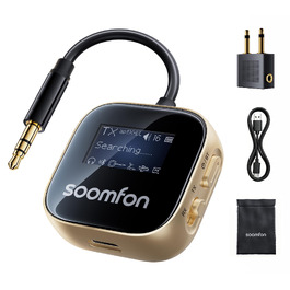 Bluetooth адаптер SOOMFON 2-в-1 (передавач та приймач) з підтримкою aptX для літака та аудіосистем