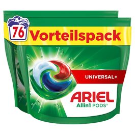 Капсули для прання Ariel All-in-1 Universal+, рідкий засіб для видалення плям, 76 шт