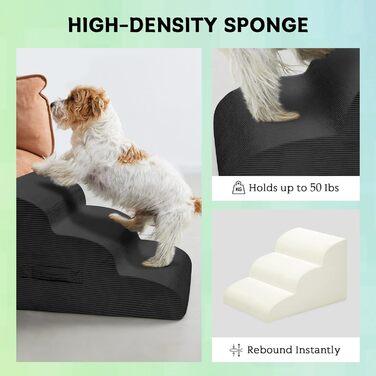 Сходинка для собак Mesa Lemon - 4 сходинки, сіра, для маленьких собак, нековзна, знімна, для дому та авто