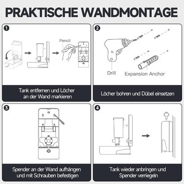 Anydry Ручний Дозатор для Мила настінний, 800 мл, з вікном, чорний 1006