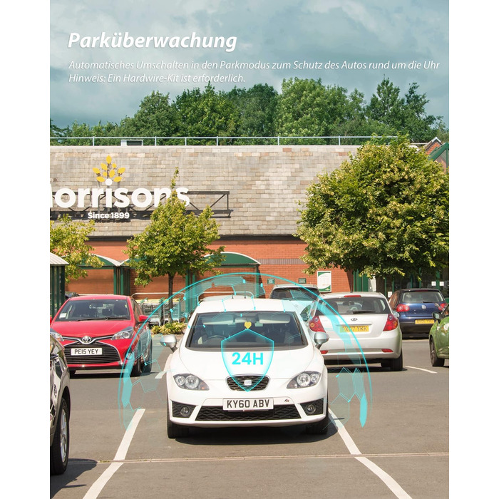 iZEEKER 4K відеореєстратор для авто, 2160P WiFi, 32GB карта, нічне бачення, Loop-запис, G-сенсор, 24h паркінг, WDR