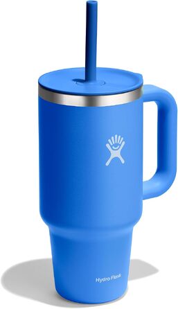 Термостакан Hydro Flask Travel Tumbler 1180 мл (40 Oz) з герметичною кришкою та трубою, нержавіюча сталь, вакуумна ізоляція, колір Cascade (бірюзовий)