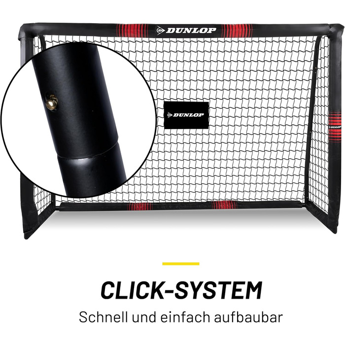 Dunlop Football Goal - Metal Soccer Goal Post - Training Accessory for All Ages - Easy Assembly - 180x120x60cm, 240x160x85cm, 120x300x200cm - Black/Red