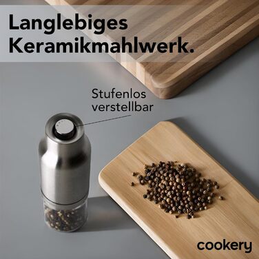 Електричний набір для солі та перцю з нержавіючої сталі з керамічним жорном. Набір для спецій: мельниця для перцю, солянка, мельниця для солі. Сріблястий колір, скляний.