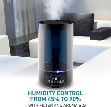 Зволожувач повітря та дифузор для ефірних олій Grundig 4,3 л з гігрометром, таймером та нічним світлом (15-35 м²)