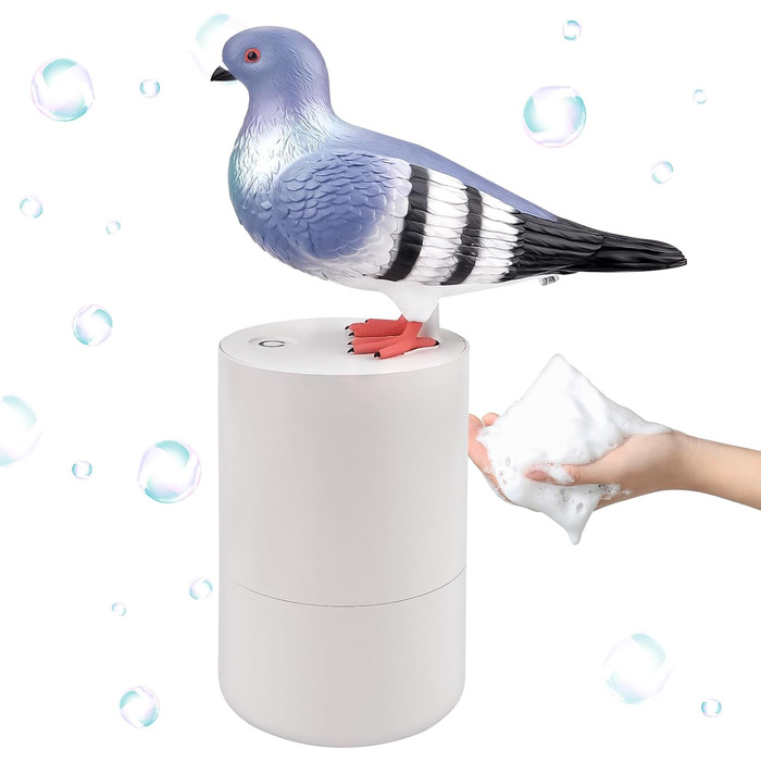 Vibbang Soap Dispenser Dove Automatic, 300ml Dove Automatic Soap Dispenser, Pigeon Soap Dispenser for Kitchen Sink and Bathroom, Thick Foam (Gray)