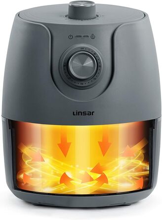 Фритюрниця без олії Mini 1.8L з таймером та підігрівом - 1200 Вт (Сірий)