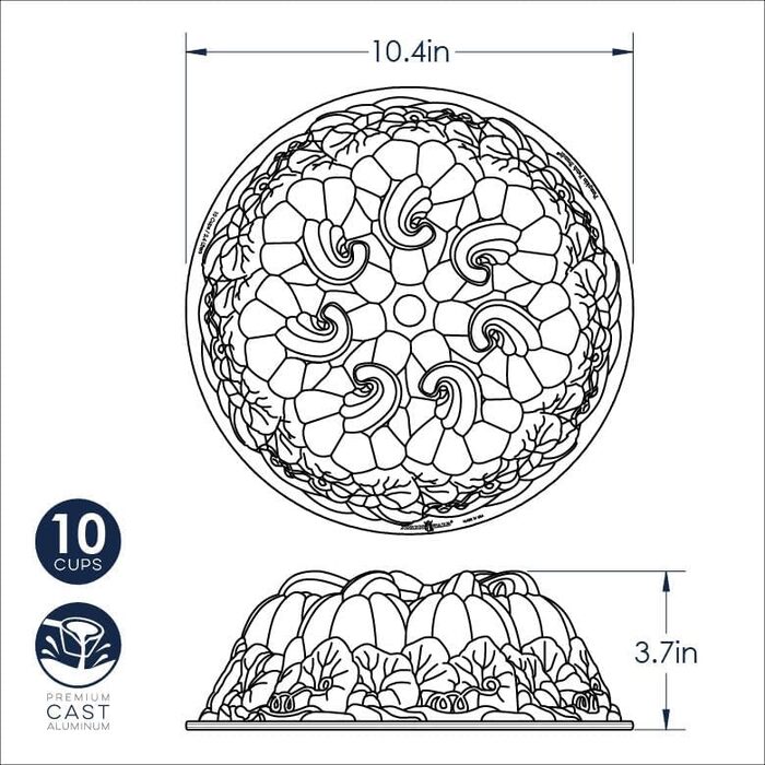 Форма для кексів Nordic Ware Kürbis Patch, 10 Cup