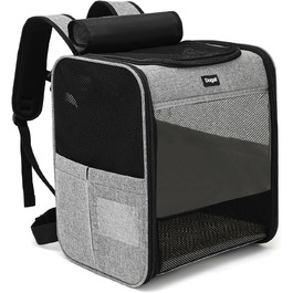 Сумка-переноска для кота/собаки, складана, сіра, з сіткою, повідком, до 8 кг