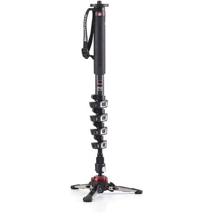 Manfrotto XPRO Einbeinstativ з рідкосною головкою для відеозйомки, 5-секційний монопод з алюмінію/карбону