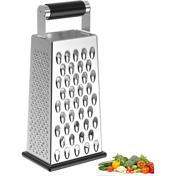 Тристороння овочева тертка з нержавіючої сталі, кухонна тертка, тертка для овочів, тертка для дрібного, середнього та мікро-дрібного натирання, тертка для картоплі, кухонна тертка для фруктів, овочів та сиру