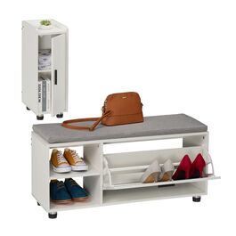Shoe Storage Bench with Cabinet
